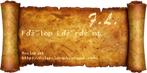 Fülep Lóránt névjegykártya