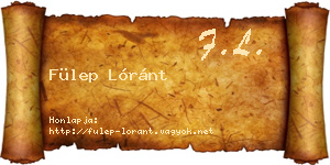 Fülep Lóránt névjegykártya