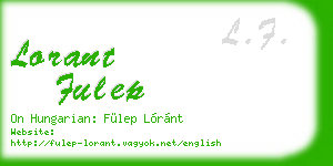 lorant fulep business card